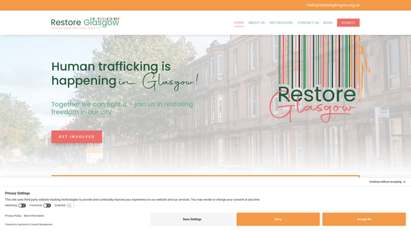 Screenshot of the Restore Glasgow website