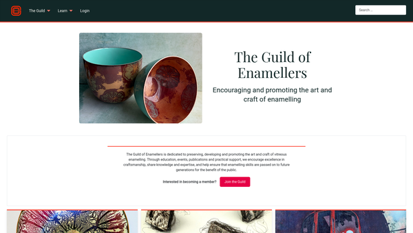 Screenshot of the The Guild of Enamellers website