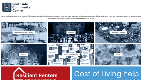 Screenshot of the Southside Community Centre Association SCIO website