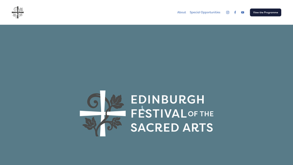 Screenshot of the The Edinburgh Sacred Arts Foundation website