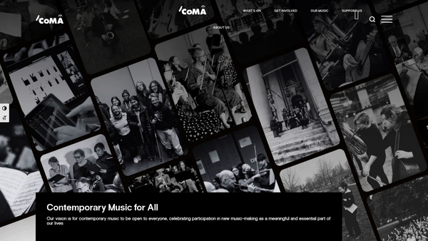 Screenshot of the Contemporary Music for All website