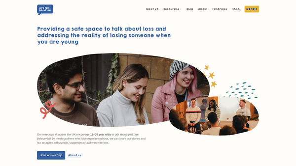 Screenshot of the Let's Talk About Loss (LTAL) website