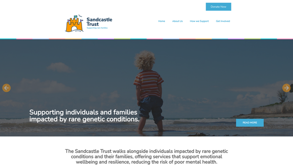 Screenshot of the The Sandcastle Trust website