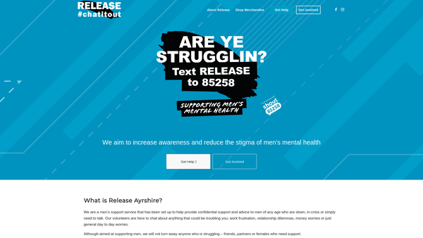 Screenshot of the Release Ayrshire website