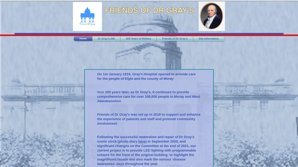 Screenshot of the Friends of Dr Gray's website