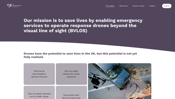 Screenshot of the The Thunderbird Project website