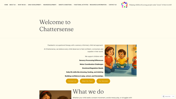 Screenshot of the Chattersense SCIO website