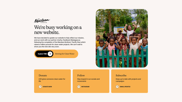 Screenshot of the The Maclean Foundation website