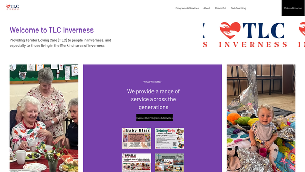 Screenshot of the TLC Inverness website