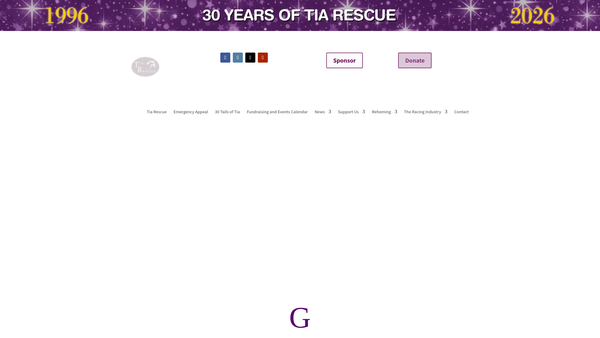 Screenshot of the TIA Greyhound and Lurcher Rescue website