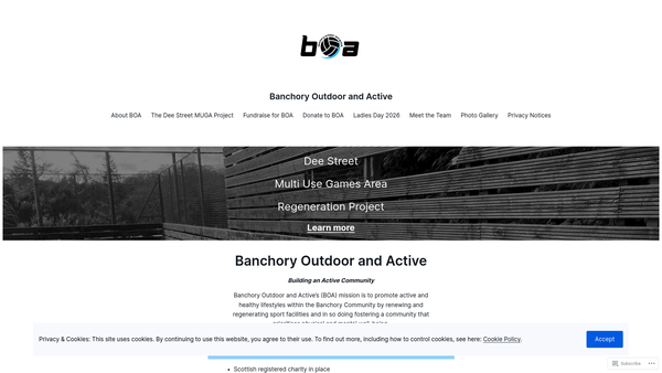 Screenshot of the Banchory Outdoor And Active website