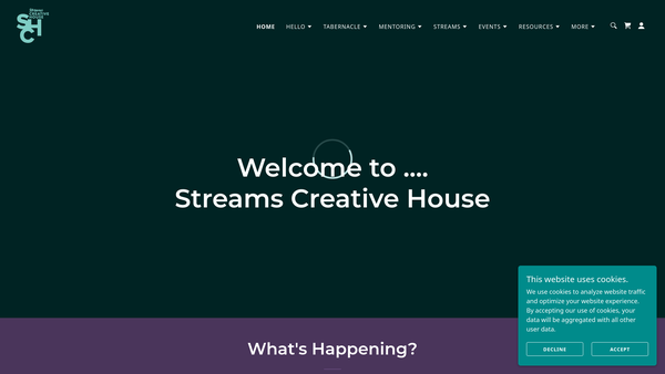 Screenshot of the Streams Creative House SCIO website