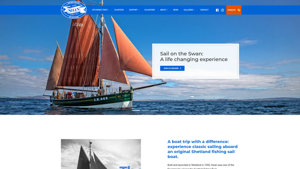 Screenshot of the The Swan Trust SCIO website