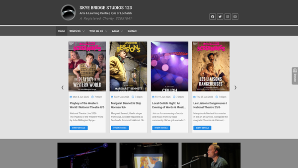 Screenshot of the Skye Bridge Studios 123 website