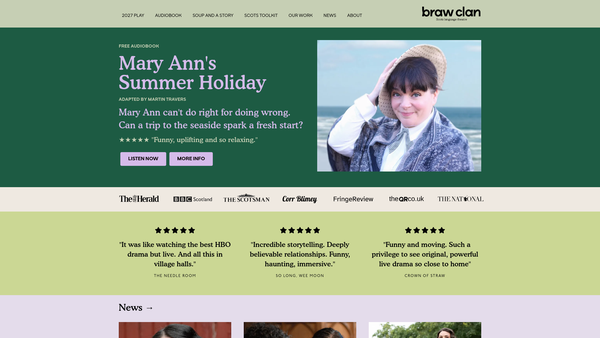 Screenshot of the Braw Clan Limited website