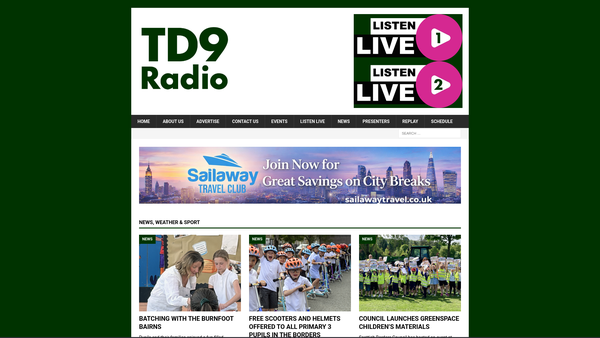 Screenshot of the TD9 Radio SCIO website