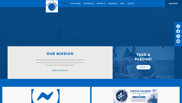 Screenshot of the Tartan Talkers (SCIO) website