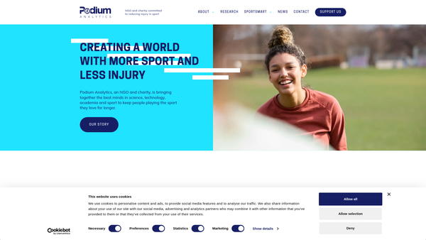 Screenshot of the Podium Analytics website