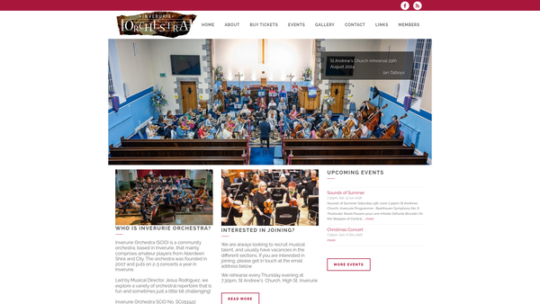 Screenshot of the Inverurie Orchestra [SCIO] website