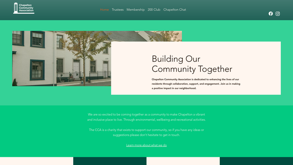 Screenshot of the Chapelton Community Association website