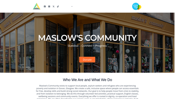 Screenshot of the Maslow's Community website