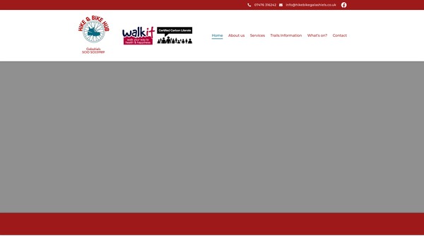 Screenshot of the Hike & Bike Hub, Galashiels SCIO website