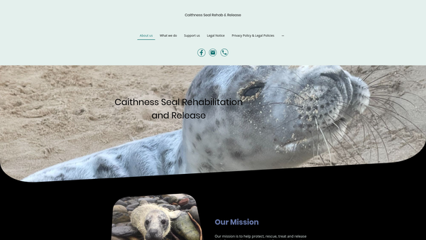 Screenshot of the Caithness Seal Rehab & Release website