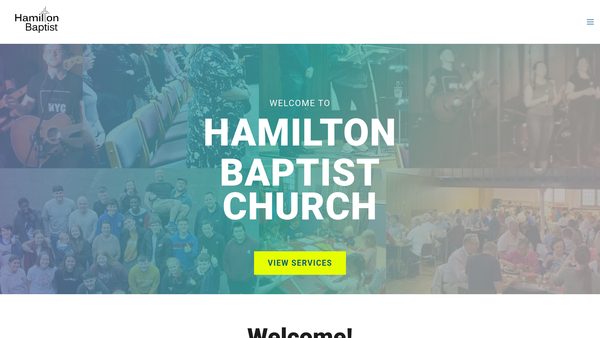 Screenshot of the Hamilton Baptist Church SCIO website