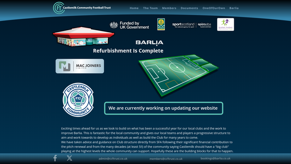 Screenshot of the Castlemilk Community Football Trust website