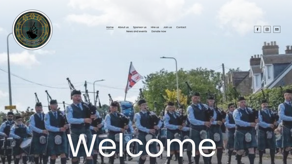 Screenshot of the Queensferry Pipes & Drums website