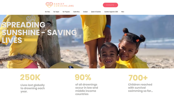 Screenshot of the The Darcey Sunshine Project (SCIO) website