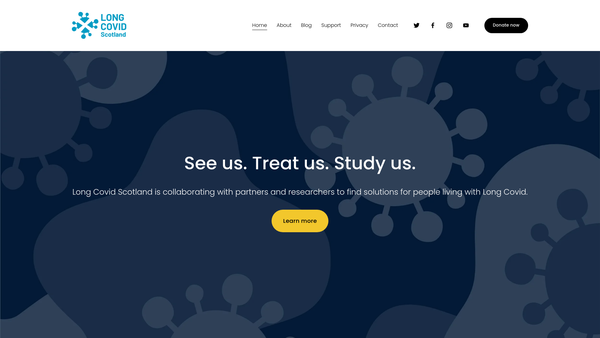 Screenshot of the Long Covid Scotland website