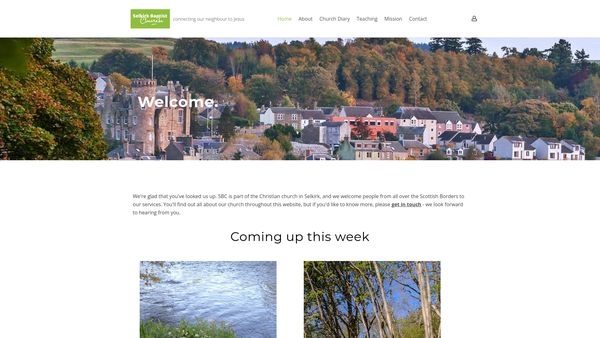 Screenshot of the Selkirk Baptist Church SCIO website