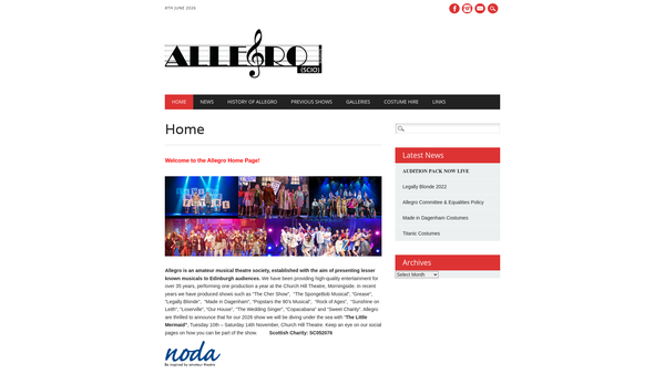 Screenshot of the Allegro (SCIO) website