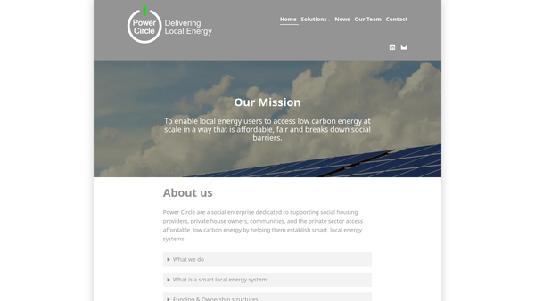 Screenshot of the Power Circle Ltd website