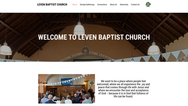 Screenshot of the Leven Baptist Church SCIO website
