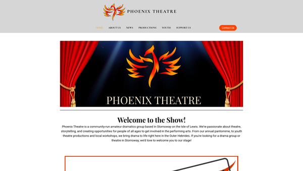 Screenshot of the Phoenix Theatre website