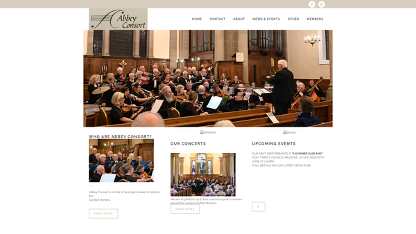 Screenshot of the Abbey Consort website