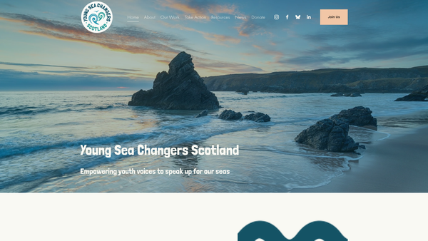 Screenshot of the Young Sea Changers Scotland [SCIO] website