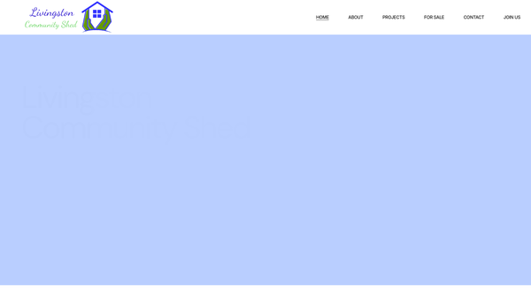 Screenshot of the Livingston Community Shed website