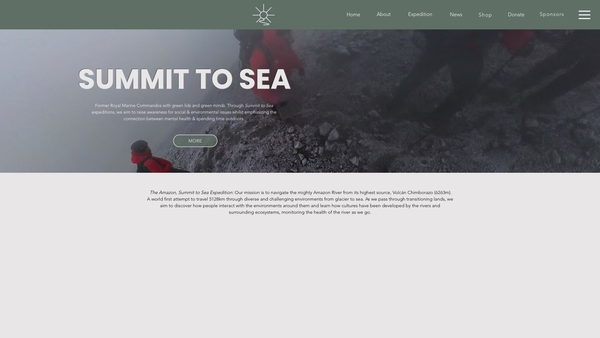 Screenshot of the Summit to Sea Charity website