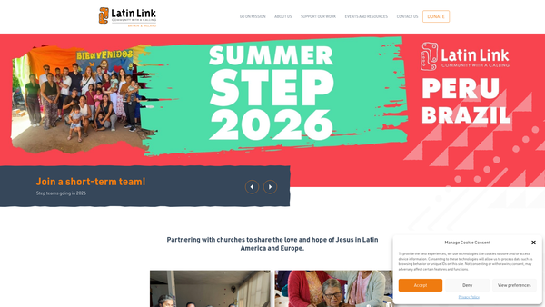 Screenshot of the Latin Link website
