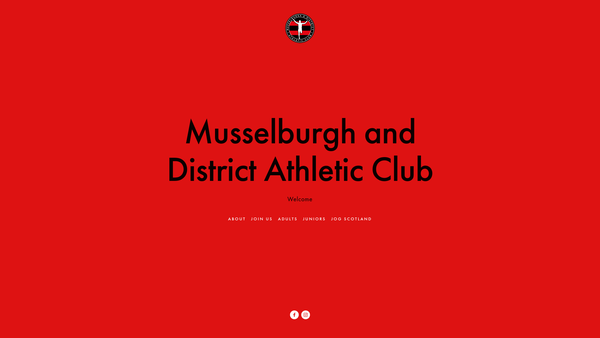 Screenshot of the Musselburgh and District Athletic Club website