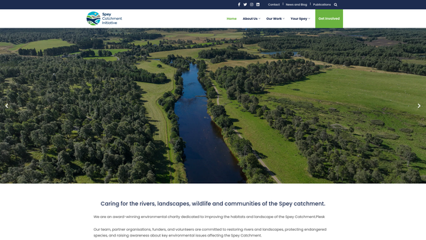 Screenshot of the Spey Catchment Initiative (SCIO) website