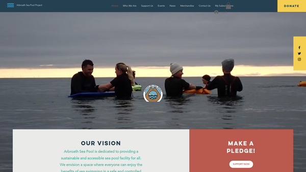 Screenshot of the Arbroath Sea Pool Project website