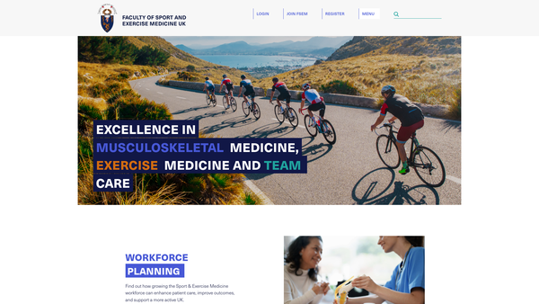 Screenshot of the Faculty Of Sport And Exercise Medicine UK website