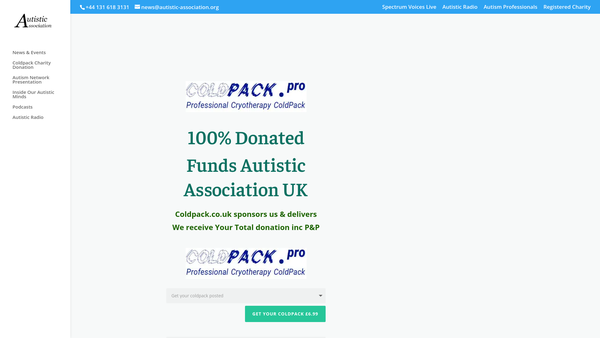 Screenshot of the Autistic Association SCIO website