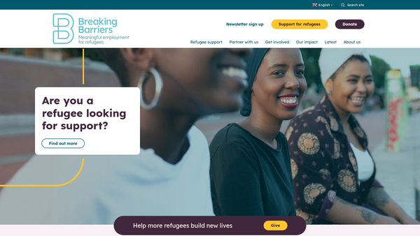 Screenshot of the Breaking Barriers website