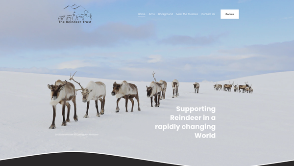 Screenshot of the The Reindeer Trust website