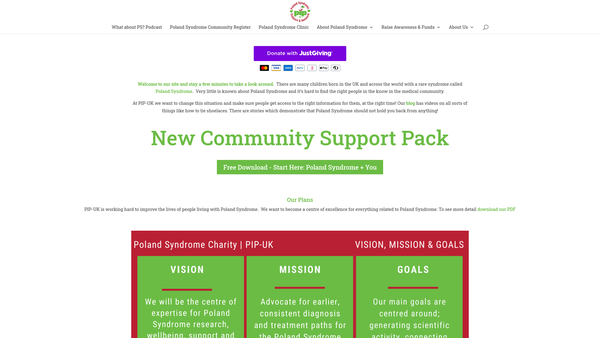 Screenshot of the PIP-Parents Information Portal website